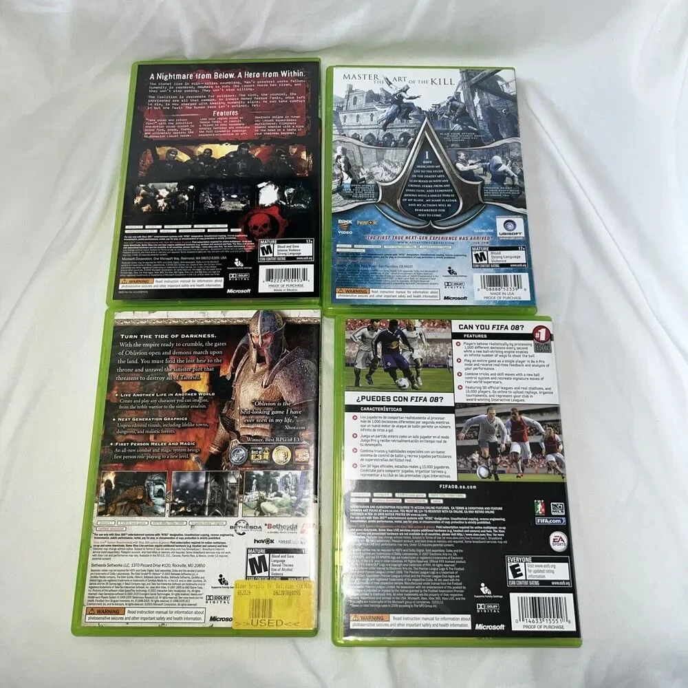 Xbox 360 Lot of 4 games Disc in Case 3 Have Manual as well Not Tested See photos